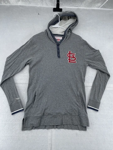 St Louis Cardinals Hoodie Adult Medium Long Sleeve Hooded Shirt Mitchell Ness Cover