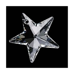 1 each SWAROVSKI CRYSTAL Clear STAR PENDANT 28mm Prism Bead ~ Top Drilled - Picture 1 of 5