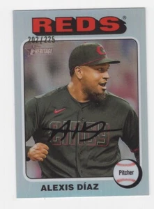 2024 TOPPS HERITAGE HIGH # SILVER CHROME 202/225 ALEXIS DIAZ CINCINNATI REDS #39 - Picture 1 of 2