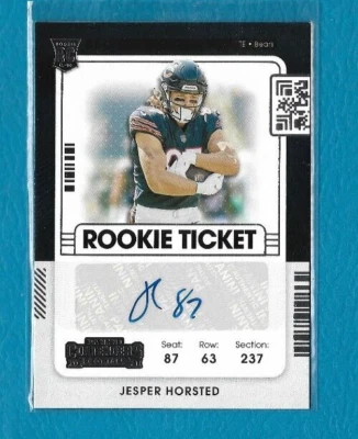 2021 Panini Contenders Rookie Ticket Jesper Horsted AUTO, Chicago Bears TE #284 - Image 1 of 2