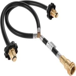 Universal Two Way POL Inlet & QCC Exit Propane Splitter Hose Adapter For Heater - Picture 1 of 7
