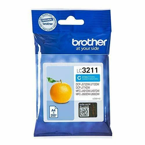 Original Brother LC3211 CYAN Ink Cartridge for MFC-J890DW J895DW / DCP-J772DW - Image 1 of 1