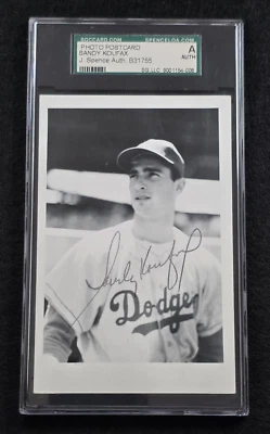 SANDY KOUFAX Signed Real Photo Postcard-HOF-LOS ANGELES DODGERS-SGC-JSA - Image 1 of 4