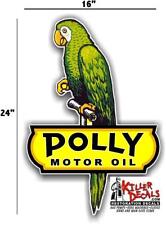 POLL-9   24" left POLLY MOTOR OIL LUBSTER DECAL GAS OIL PUMP SIGN STICKER
