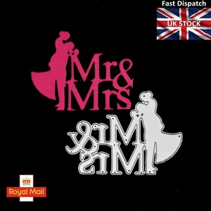Mr & Mrs Bride + Groom Metal Cutting Die, Wedding, Anniversary, Card making F4 - Picture 1 of 4
