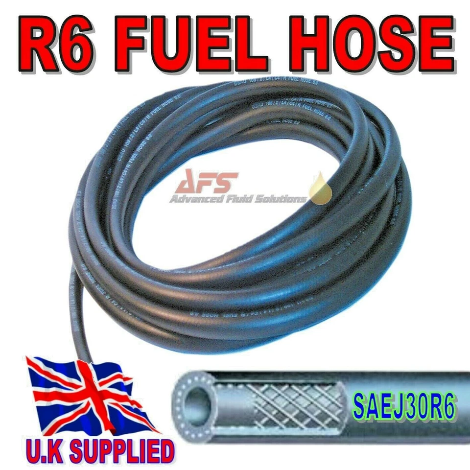 1/2" Fuel Hose Line R6 Diesel Unleaded Rubber Petrol Pipe Nitrile NBR SAE Tubing - Image 1 of 1