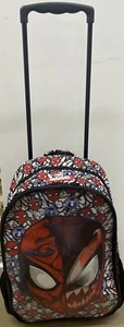 SPIDER-MAN & VENOM ROLLING BACKPACK HOLOGRAM MARVEL RETRACTABLE HANDLE - Picture 1 of 8