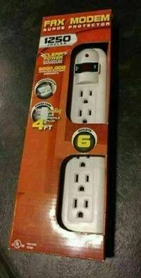 Prime Fax/Modem Six-Outlet 1250-Joule Surge Protector - Image 1 of 4