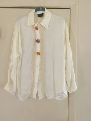 Blusa De Colección Cottagecore Grunge Años 90 Hada del Bosque Sedosa Capricho Rosa Crochet S Foto 1 de 4