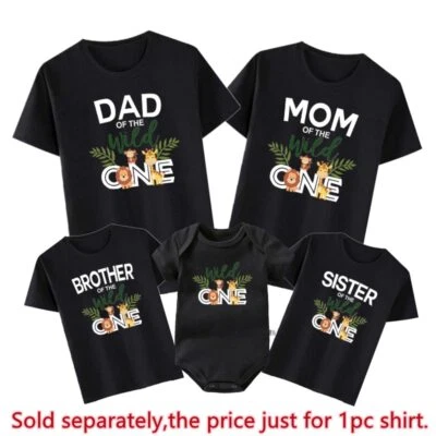 Camisas a Juego Camiseta Mamelucos Familia Safari Cumpleaños Fiesta Trajes Foto 1 de 4