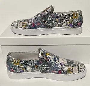 Robert Graham Zapatillas Sin Cordones Zapatos Calavera Floral Blanco NUEVO Hombres 8 Cuero $258 - Imagen 1 de 11