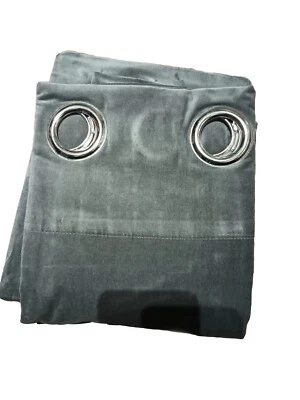 West Elm Cotton Velvet 48" x 63" Curtains Iron Gray  2 Panels - Image 1 of 4