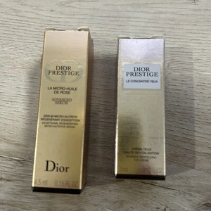 Dior Prestige La Micro-Huile De Rose Serum Travel Sz4.5ml / 0.15 & Eye Cream New - Picture 1 of 4