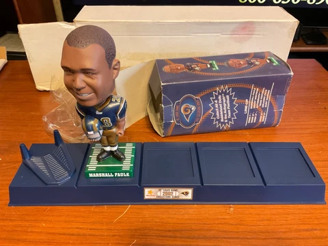Marshall Faulk #28 Bobble Head St. Louis Rams 7" 2002 Hardee's With display Cover
