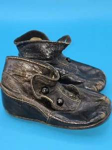 Antike Original Deutsche Leder Puppenschuhe - Bild 1 von 4