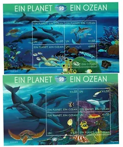 2 hojitas sellos Ein Plant Ein Ozean ONU Naciones Unidas 2010 Fauna Marina - Imagen 1 de 1