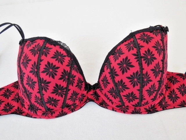 Sutiã Apt 9 Feminino Tamanho 34B Push Up Underwire Vermelho Alças de Espaguete - Imagem 1 de 4