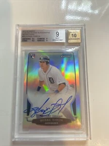 2013 Bowman Chrome Refractor Avisail Garcia RC Rookie AUTO /500 BGS 9 - Foto 1 di 2