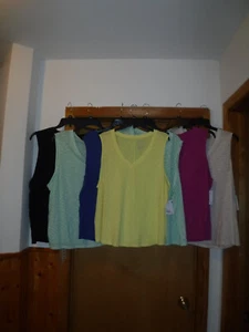 Size Plus Sleeveless T-Shirts, 4X,3X,2X,1X, Sonoma, V Neck, Striped & Solid ,NWT - Picture 1 of 57