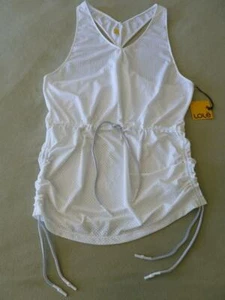 NWT LOLE Paloma White Ruched Drawstring Sides & Waist Razorback Dress/Coverup S - Picture 1 of 12