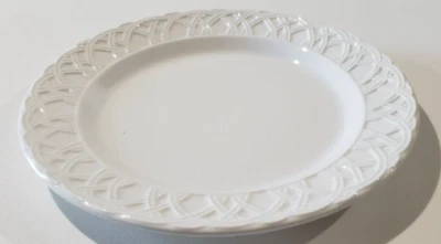 Pier 1 Basket Relief Ceramica Quadrifoglio Italy Chop Plate Round Platter 12-1/8 - Image 1 of 4