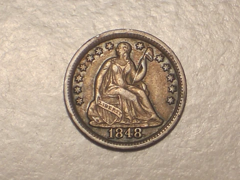 1848 Seated Liberty Half Dime (XF/AU & Attractive) Cover