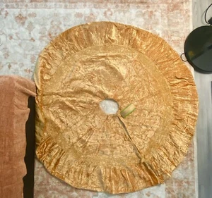 Dillard’s Weihnachtsbaumrock gold Samt Perlen 58 cm - Bild 1 von 3