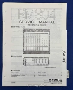 Original Yamaha RM804 Recording Mixer Service Manual - Picture 1 of 1