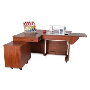 Arrow Sewing Kangaroo and Joey Full-Size Sewing Cabinet Teak Brown K8805 - Picture 1 of 6