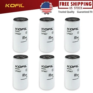 6X-LF667 Oil Filter,Replaces B7600, P553191, PH49A, LFP3191, 51791,30 Micron - Picture 1 of 7