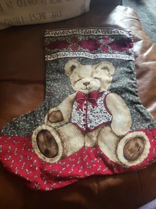 Vintage Hand Made Cotton Christmas Stocking - Picture 1 of 6