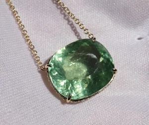 Tourmaline Paraiba Pendant Necklace Diamond Yard Gold 14K GIA Certified 20.83CTW - Picture 1 of 11