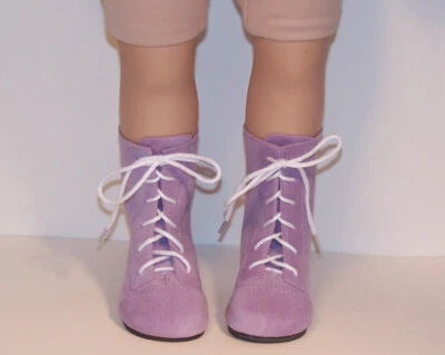 Botas con cordones de gamuza sintética lavanda zapatos para muñeca My Twinn de 22"-23" (Debs Foto 1 de 4