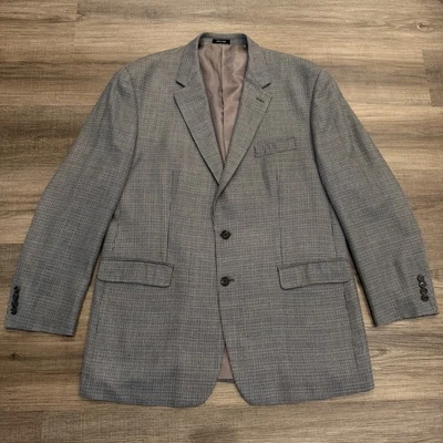 Blazer Lauren Ralph Lauren Pata de Gallo Seda Mezcla Lana Chaqueta Gris Para Hombre 48L Foto 1 de 4
