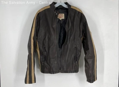 BC Ethic Mens Brown Leather Long Sleeve Zipped Pockets Motorcycle Jacket Size M - Image 1 of 4