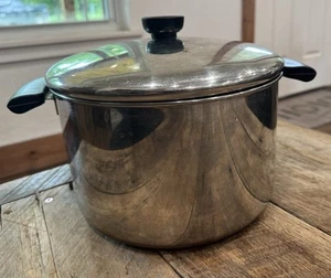 Revere Ware 6 Quart Kupferboden Suppentopf mit Deckel Edelstahl Hergestellt in den USA - Bild 1 von 7