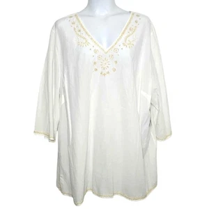 Blusa túnica boho Catherine's talla 4X bordada nueva con etiquetas - Imagen 1 de 4