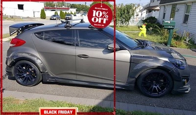 Guardabarros delantero/trasero estilo EGR llamaradas carrocería ancha fibra de carbono para Hyundai Veloster Foto 1 de 4