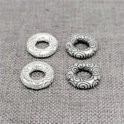 8 Sterling Silber Wirbel Kreis Perlen 2-seitig 925 Silber Spirale Rund Spacer - Bild 1 von 4