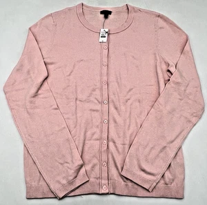 TALBOTS CHARMING CARDIGAN SWEATER SZ M PEACH/ PINK COTTON BLEND NWT - Picture 1 of 15