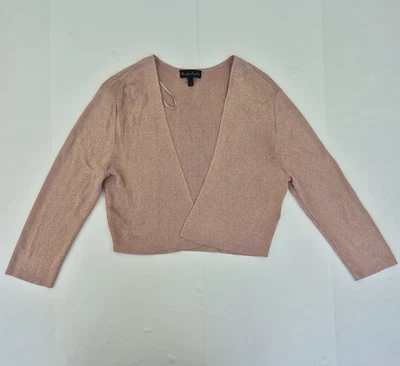Cárdigan corto FASE OCHO 14 rosa para mujer frente abierto Foto 1 de 4