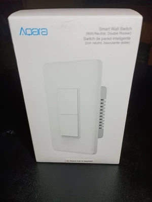 AQARA Smart Home Wall Switch With Neutral, Double Rocker - White NEW - Image 1 of 4