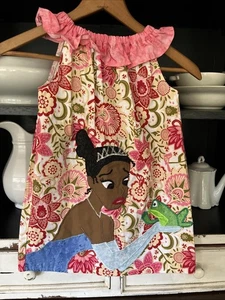 DISNEY Custom Resell Applique Embroidery Dress Tiana Princess And The Frog - Picture 1 of 4