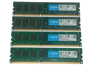 Kit x4 Crucial CT51264BD160B 16GB (4GBx4) DDR3L-1600 UDIMM RAM | Tested Works - Picture 1 of 6