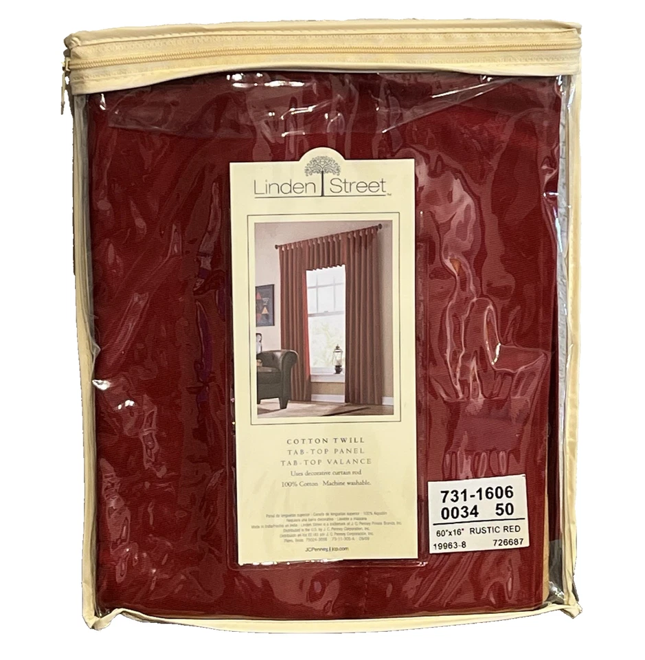 Cenefa JCPenney Home Linden Street Tab Top rojo rústico Foto 1 de 4