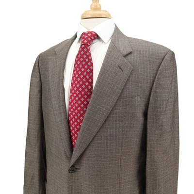 Blazer Chaqueta Deportiva Giorgio Armani 70% Cachemira Seda Taupe Marrón Cuadros 42R Italia Foto 1 de 4