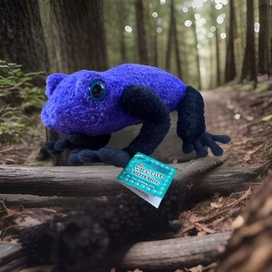 Vtg Purple Frog w Blue Black Eyes Museum Store The Petting Zoo Plush - Picture 1 of 19