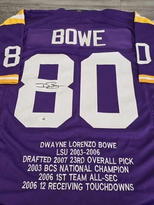 Dwayne Bowe Autographed/Signed Jersey JSA Sticker Purple Custom Jersey  - Image 1 of 4