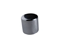 Chrome Flat Top Barrel Guitar Knobs - Fits 5.9 mm Spline Pots - Picture 1 of 5