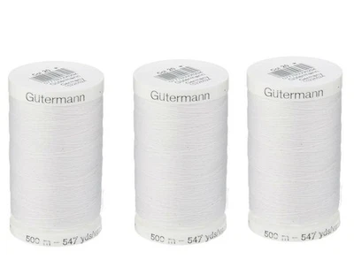 Sew-All, All PurposeThread 547 Yards-Black GUTERMANN Thread 3 pack White - Image 1 of 2